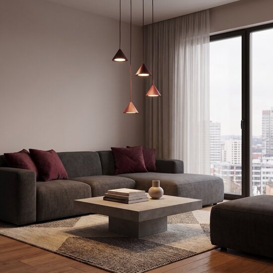 Emibig Emibig ELIT 4 PREMIUM BURGUNDY - Lampe suspendue minimaliste pour tous les espaces