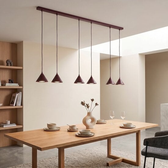 Emibig Emibig ELIT 6 BURGUNDY - Minimalistische Pendelleuchte für jeden Raum