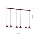 Emibig Emibig ELIT 6 BURGUNDY - Minimalist pendant lamp for any space