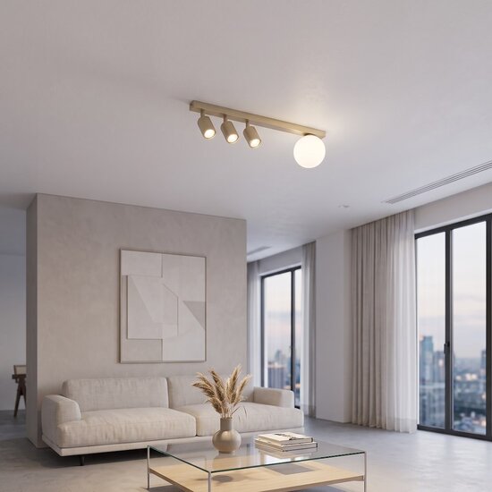 Emibig Emibig BASTER 4 MOKKA OPAL - Moderne plafondlamp voor sfeervolle verlichting