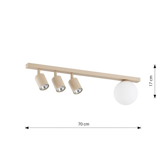 Emibig Emibig BASTER 4 MOKKA OPAL - Modern ceiling lamp for stylish lighting