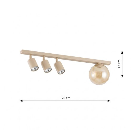 Emibig Emibig BASTER 4 MOKKA AMBER - Moderne Deckenlampe für stilvolle Beleuchtung