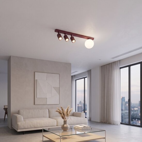 Emibig Emibig BASTER 4 BURGUNDY OPAL - Moderne plafondlamp voor sfeervolle verlichting