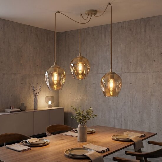 Emibig Emibig LEVEL 3 MOKKA AMBER - Moderne Pendelleuchte für stilvolle Beleuchtung