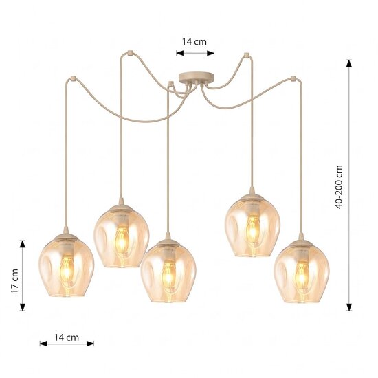 Emibig Emibig LEVEL 5 MOKKA AMBER - Lámpara colgante moderna para una iluminación elegante
