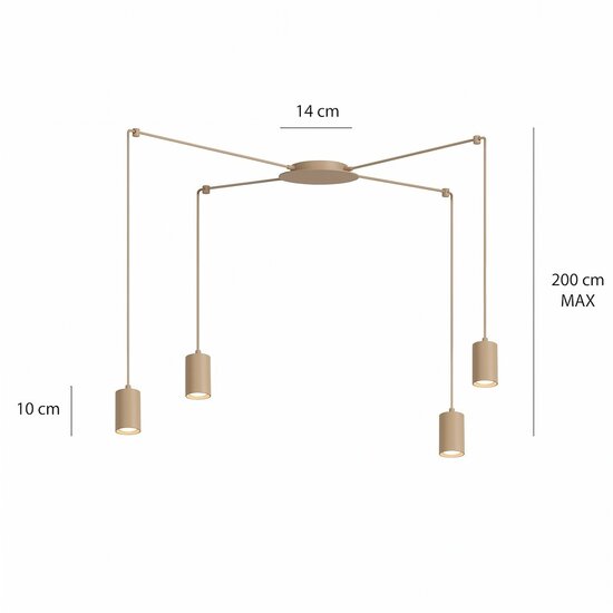 Emibig Emibig TRAKER 4 MOKKA - Lampe suspendue moderne pour un éclairage élégant