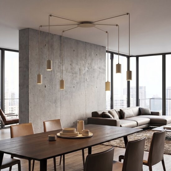 Emibig Emibig TRAKER 6 MOKKA - Lampe suspendue moderne pour un éclairage stylé
