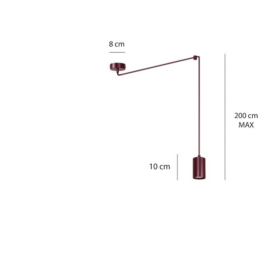 Emibig Emibig TRAKER 1 BURGUNDY - Moderne Pendelleuchte für stilvolle Beleuchtung