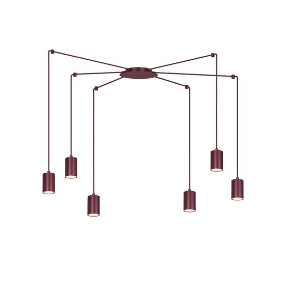 Emibig Emibig TRAKER 6 BURGUNDY - Moderne Pendelleuchte für stilvolle Beleuchtung