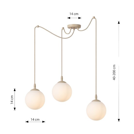 Emibig Emibig GIGI 3 MOKKA OPAL - Moderne Pendelleuchte für stilvolle Beleuchtung