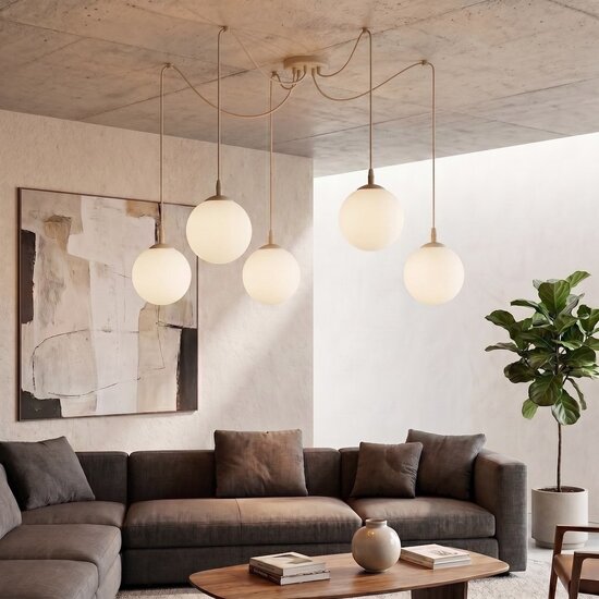 Emibig Emibig GIGI 5 MOKKA OPAL - Lampe suspendue moderne pour un éclairage élégant
