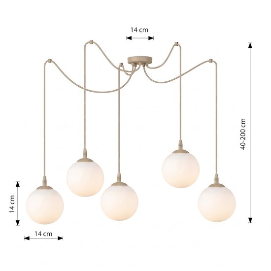 Emibig Emibig GIGI 5 MOKKA OPAL - Lámpara colgante moderna para una iluminación elegante