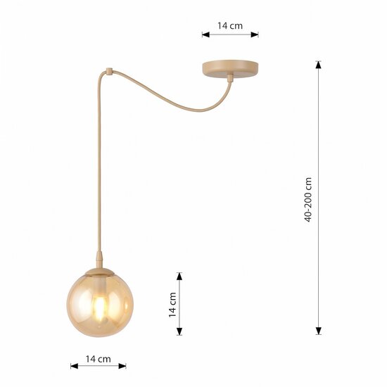 Emibig Emibig GIGI 1 MOKKA AMBER - Moderne Pendelleuchte für stilvolle Beleuchtung