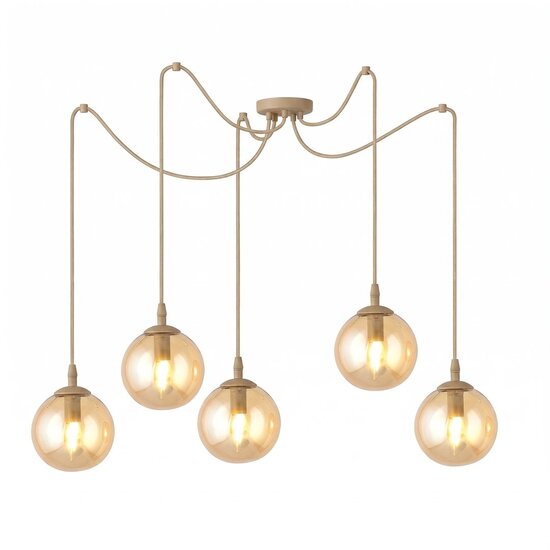 Emibig Emibig GIGI 5 MOKKA AMBER - Moderne Pendelleuchte für stilvolle Beleuchtung