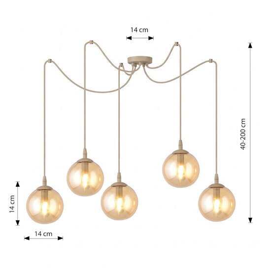 Emibig Emibig GIGI 5 MOKKA AMBER - Lampe suspendue moderne pour un éclairage élégant