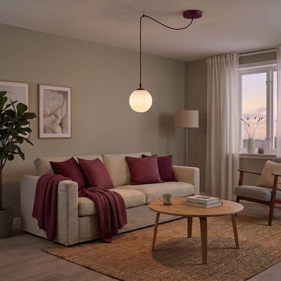 Emibig Emibig GIGI 1 BURGUNDY OPAL - Moderne hanglamp voor sfeervolle verlichting