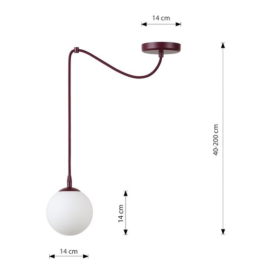 Emibig Emibig GIGI 1 BURGUNDY OPAL - Lámpara colgante moderna para una iluminación elegante