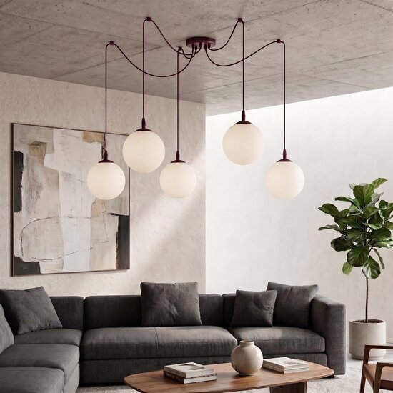 Emibig Emibig GIGI 5 BURGUNDY OPAL - Lampe suspendue moderne pour un éclairage élégant