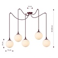 Emibig Emibig GIGI 5 BURGUNDY OPAL - Lámpara colgante moderna para una iluminación elegante