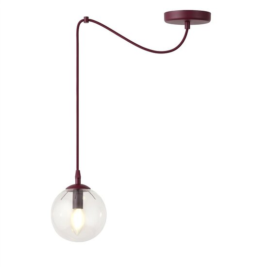 Emibig Emibig GIGI 1 BURGUNDY TRANSPARENT - Modern pendant lamp for stylish lighting