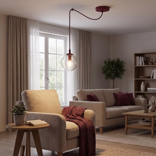 Emibig Emibig GIGI 1 BURGUNDY TRANSPARENT - Lampe suspendue moderne pour un éclairage élégant