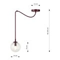 Emibig Emibig GIGI 1 BURGUNDY TRANSPARENT - Lámpara colgante moderna para una iluminación elegante