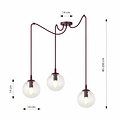 Emibig Emibig GIGI 3 BURGUNDY TRANSPARENT - Moderne Pendelleuchte für stilvolle Beleuchtung