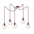 Emibig Emibig GIGI 5 BURGUNDY TRANSPARENT - Moderne Pendelleuchte für stilvolle Beleuchtung