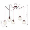 Emibig Emibig GIGI 5 BURGUNDY TRANSPARENT - Lámpara colgante moderna para una iluminación elegante