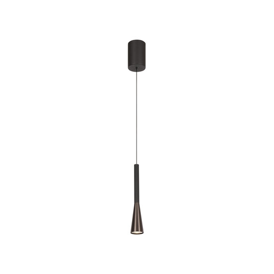 LUCIDE Lucide JOAKIM - Hanglamp - Ø 7,7 cm - LED Dimb. - CCT - 1x7W 2700K/4000K - Met vervangbare LED-module - Koffie - Premium