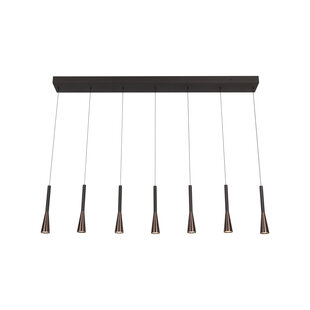 Lucide JOAKIM - Hanglamp - LED Dimb. - CCT - 7x6,2W 2700K/4000K - Met vervangbare LED-module - Koffie - Premium
