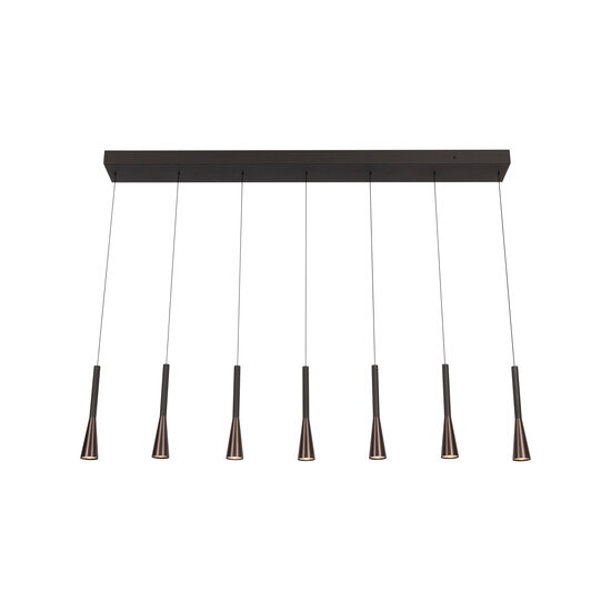 LUCIDE Lucide JOAKIM - Hanglamp - LED Dimb. - CCT - 7x6,2W 2700K/4000K - Met vervangbare LED-module - Koffie - Premium
