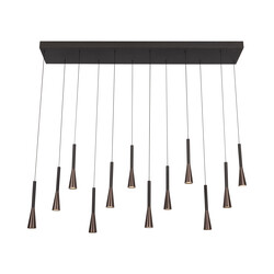 Lucide JOAKIM - Hanglamp - LED Dimb. - CCT - 12x7W 2700K/4000K - Met vervangbare LED-module - Koffie - Premium