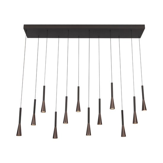 LUCIDE Lucide JOAKIM - Hanglamp - LED Dimb. - CCT - 12x7W 2700K/4000K - Met vervangbare LED-module - Koffie - Premium
