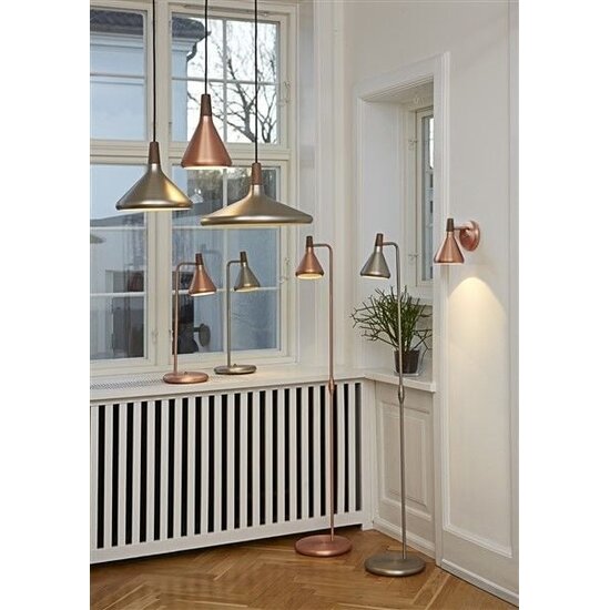 Lámpara colgante con marco metálico blanco y top de nogal aceitado certificado FSC, casquillo E27, regulable con bombilla compatible, IP20