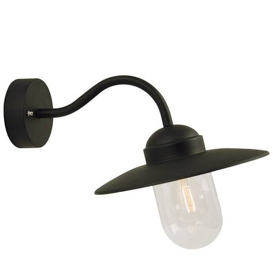 Luxembourg outdoor wall light, rustic style, real copper, glass shade, E27 fitting, IP54, diameter 280 mm, height 260 mm