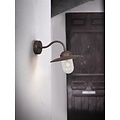 Luxembourg outdoor wall light, rural style in black metal with glass shade, E27 fitting, 280 mm diameter, IP54 splash-proof