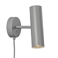 Lámpara de pared orientable de metal, blanca, con casquillo GU10 (máx. 8W), IP20 y cable reemplazable de 200 cm