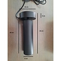 Aplique de pared cilíndrico orientable, gris metal, portalámparas GU10 máx. 8W, IP20, altura 20 cm, cable 200 cm
