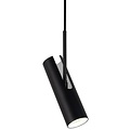MIB 6 hanglamp in zwart metaal, 350° richtbaar, GU10-fitting (lichtbron niet inbegrepen), diameter koker 60mm, hoogte 270mm, kabel 300cm, IP20