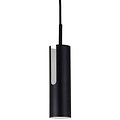 Lámpara de techo cilíndrica en metal gris, altura 27 cm, casquillo GU10 máx. 8W, IP20, regulable con bombilla compatible, cable 300 cm