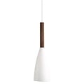 Nordlux lámpara colgante blanca, diseño elegante y depurado, altura 35cm, pantalla Ø10cm, E27, madera y metal