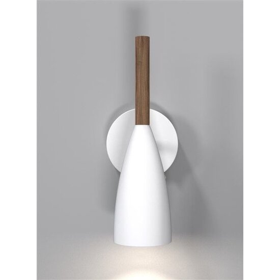 Nordlux slim, adjustable wall lamp grey, height 26cm, shade Ø7.5cm, GU10, wood and metal