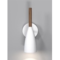 Adjustable wall lamp in black metal with wood detail, GU10 socket (bulb excl.), height 26 cm, dimmable with compatible bulb, IP20