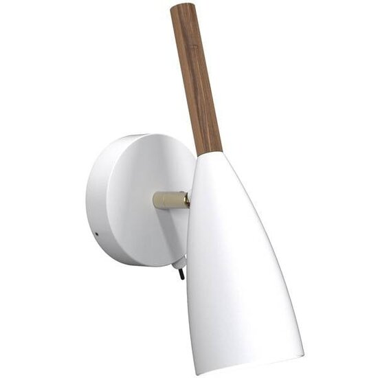Verstelbare wandlamp in zwart metaal met houten details, GU10-fitting (excl. lichtbron), hoogte 26 cm, kabel 180 cm, dimbaar met dimbare lamp, IP20