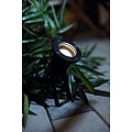 Schwarzer Bodenstrahler auf Stativ mit GU10-Fassung, 3W LED-Spot inklusive, IP54, schwenkbar, 38 cm hoch