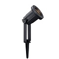 Black ground spotlight on tripod with GU10 fitting, 3W LED spot included, IP54, adjustable, 38 cm high