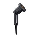 Schwarzer Bodenstrahler auf Stativ mit GU10-Fassung, 3W LED-Spot inklusive, IP54, schwenkbar, 38 cm hoch