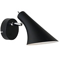Vanila wall light metal black, E14 fitting, 145mm shade, 350° rotatable, 210cm cord with switch
