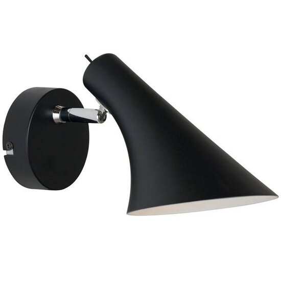 Vanila wall light metal black, E14 fitting, 145mm shade, 350° rotatable, 210cm cord with switch